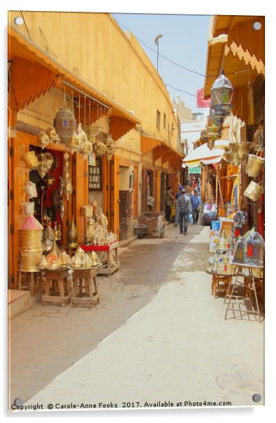 In the Medina, Fes Acrylic by Carole-Anne Fooks