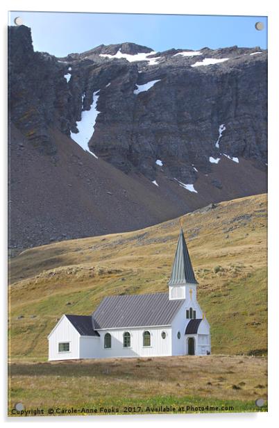 Norwegian Lutheran Church, Grytvikin Acrylic by Carole-Anne Fooks