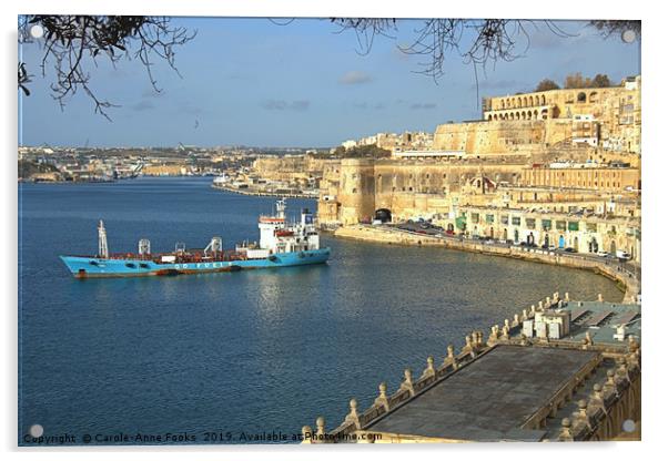 Grand Harbour, Valletta, Malta Acrylic by Carole-Anne Fooks