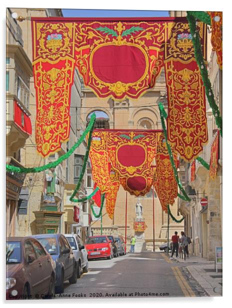 Floriana, Valletta, Malta Acrylic by Carole-Anne Fooks