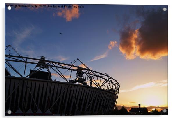 Olympic Stadium Sunset Acrylic by David Griffin