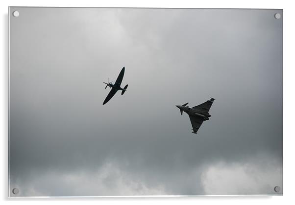 RAF Typhoon and Spitfire Acrylic by lee drage