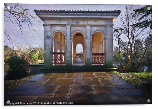 Roman boathouse, Birkenhead park Acrylic by Rob Lester