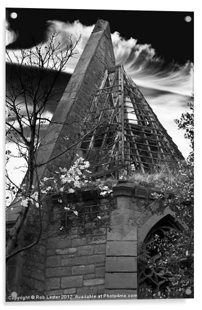 Flaybrick church #2(re-edit) Acrylic by Rob Lester