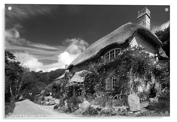 Cornish Thatch. Acrylic by Rob Lester