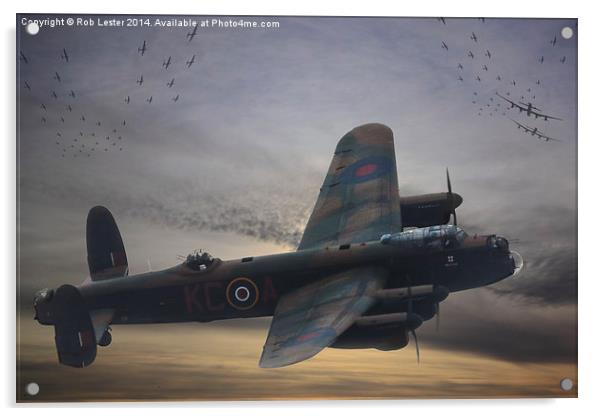 Lancaster Bomb run Acrylic by Rob Lester
