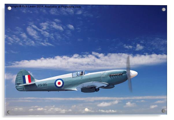   The Last Spitfire Acrylic by Rob Lester