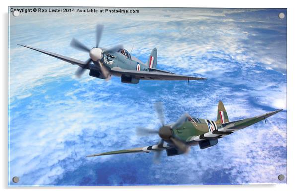  The last 2 spitfires  Acrylic by Rob Lester