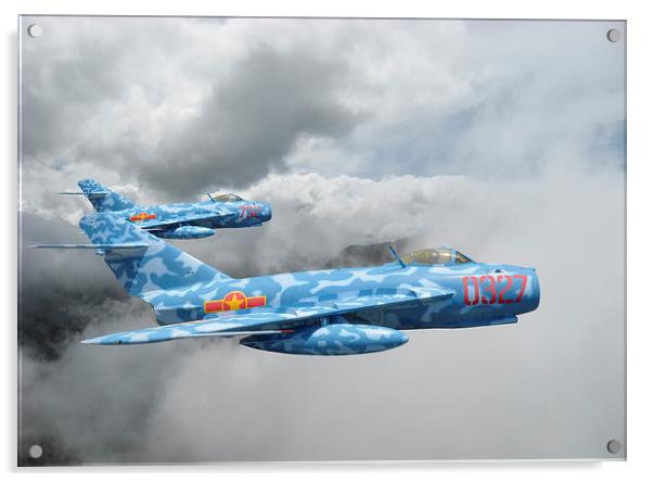  MIG 17s on the Hunt Acrylic by Rob Lester