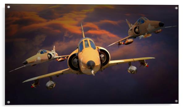 KFIR C-2 fighters  soar Acrylic by Rob Lester