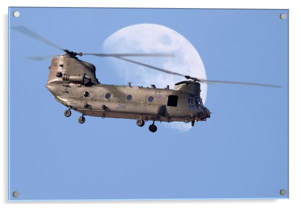 CH47 Chinook Daymoon  Acrylic by Rob Lester