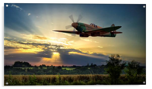 Spitfire, Morning Sortie Acrylic by Rob Lester