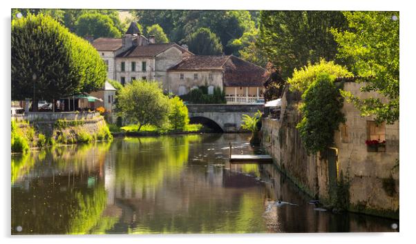 The lazy, hazy Dronne. Dordogne Acrylic by Rob Lester