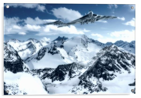 Avro Vulcans_ Mountain strike Acrylic by Rob Lester