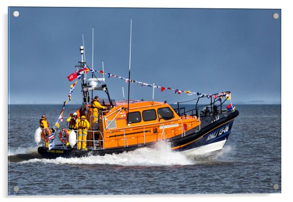 Hoylake Lifeboat at speed Acrylic by Rob Lester