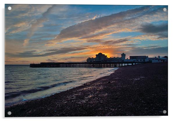 Pier Unfiltered Sunstet Acrylic by Paul Gordon