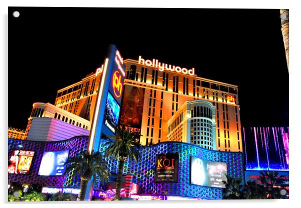 Planet Hollywood Hotel Las Vegas America Acrylic by Andy Evans Photos