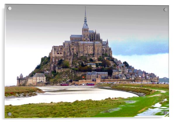 Mont Saint Michel Normandy France Acrylic by Andy Evans Photos