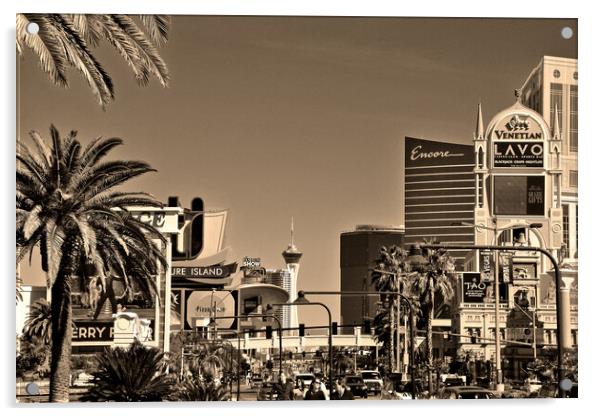 Hotels Las Vegas Strip United States of America Acrylic by Andy Evans Photos