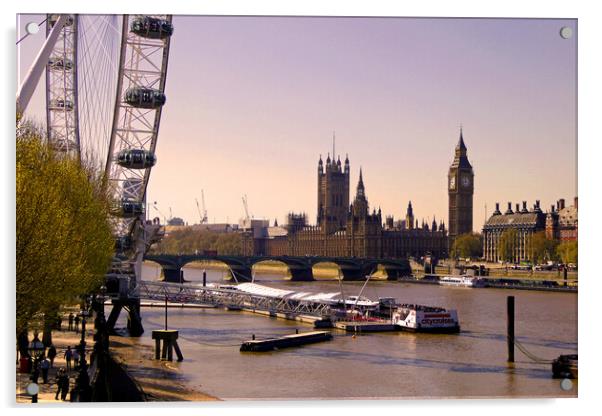 London Cityscape Houses of Parliament England UK Acrylic by Andy Evans Photos