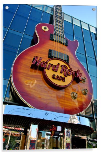 Hard Rock Cafe Gutar Las Vegas America Acrylic by Andy Evans Photos