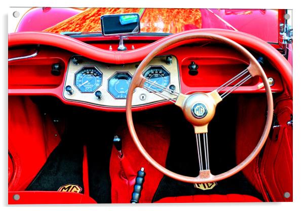 MG TA Classic Sports Car Interior Acrylic by Andy Evans Photos