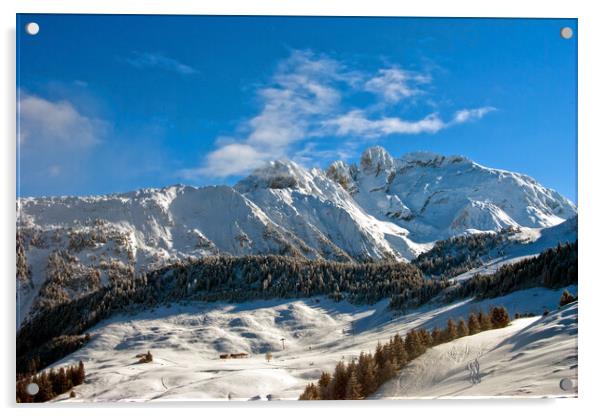 Courchevel 3 Valleys French Alps France Acrylic by Andy Evans Photos