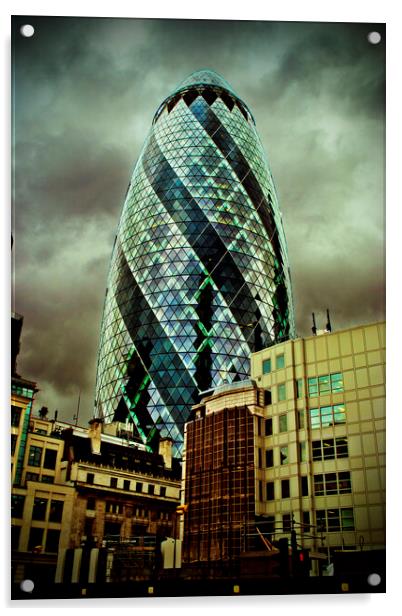 30 St Mary Axe The Gherkin London England United Kingdom Acrylic by Andy Evans Photos