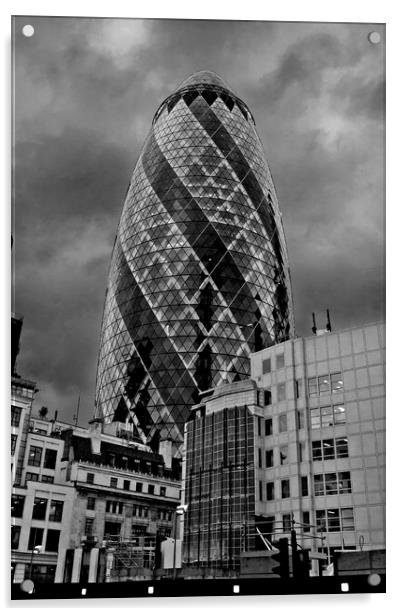 30 St Mary Axe The Gherkin London England United Kingdom Acrylic by Andy Evans Photos