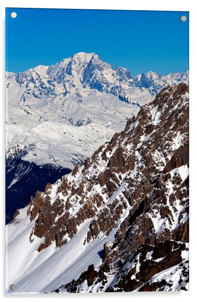 Mont Blanc Meribel French Alps France Acrylic by Andy Evans Photos