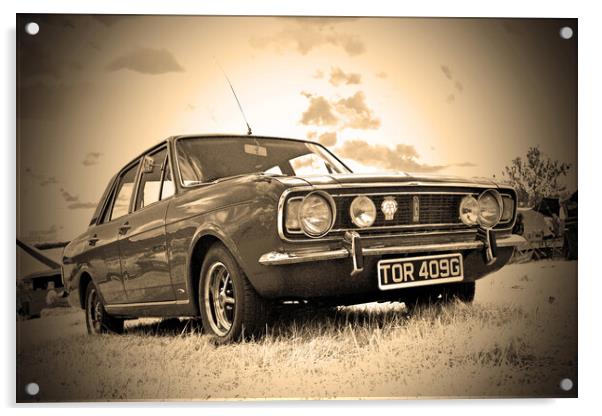 Ford Cortina MK 2 Acrylic by Andy Evans Photos