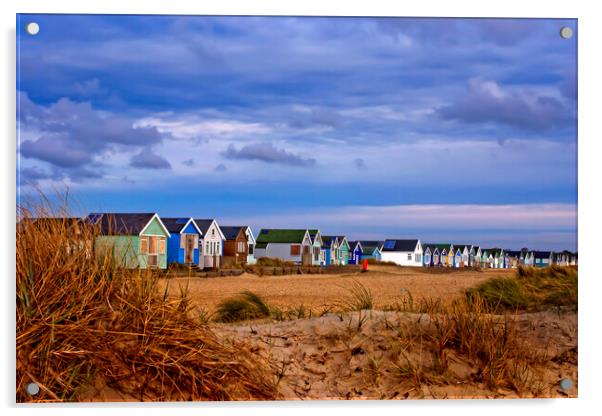 Rainbow of Beach Huts Acrylic by Andy Evans Photos