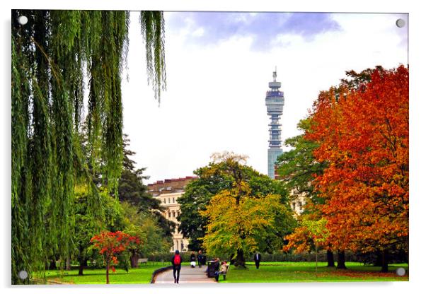 Autumnal Splendour in Regents Park Acrylic by Andy Evans Photos