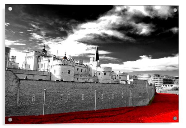 Tower of London's Ceremonial Red Poppies Acrylic by Andy Evans Photos