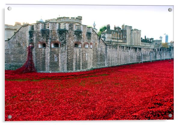 Poignant Poppies: Tower of London's Tribute Acrylic by Andy Evans Photos