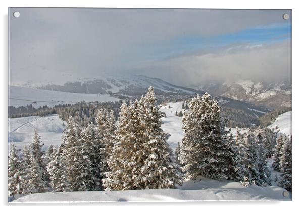 Courchevel 1850 3 Valleys French Alps France Acrylic by Andy Evans Photos