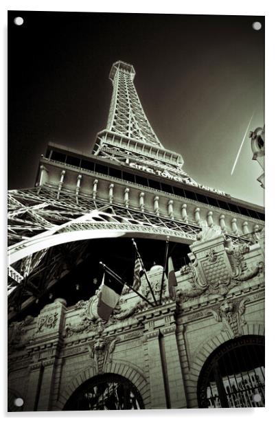 Eiffel Tower Paris Hotel Las Vegas America Acrylic by Andy Evans Photos