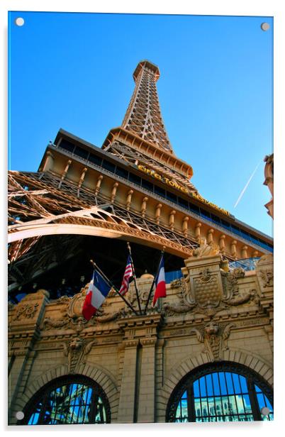 Eiffel Tower Paris Hotel Las Vegas America Acrylic by Andy Evans Photos