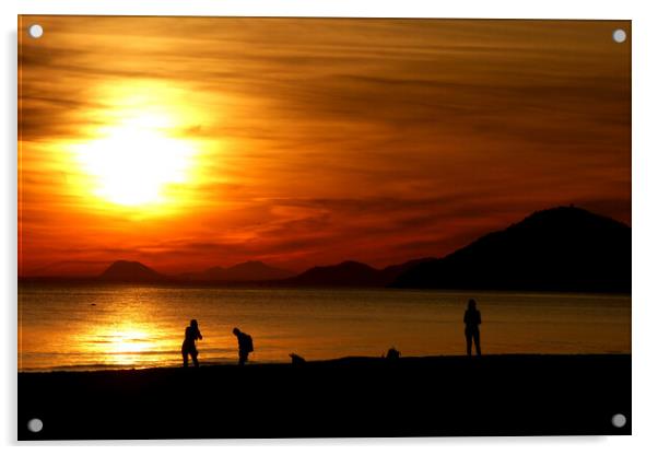 Benidorm Sunset Costa Blanca Spain Acrylic by Andy Evans Photos