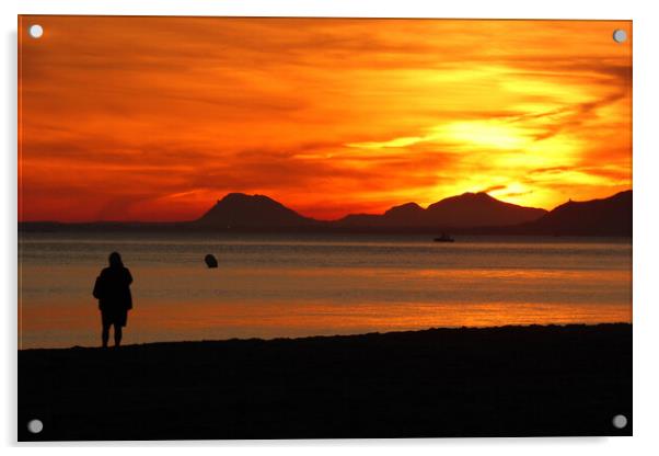 Benidorm Sunset Costa Blanca Spain Acrylic by Andy Evans Photos