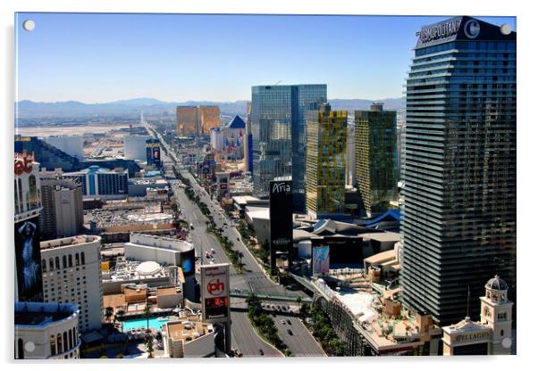 Las Vegas Strip Skyline Cityscape America USA Acrylic by Andy Evans Photos