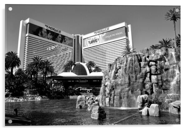 Waterfall at the Mirage hotel and casino resort La Acrylic by Andy Evans Photos