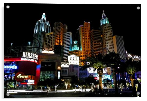 New York New York Las Vegas America Acrylic by Andy Evans Photos