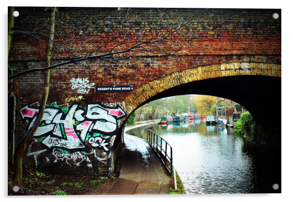 Graffiti Street Art Regent's Canal Camden London Acrylic by Andy Evans Photos