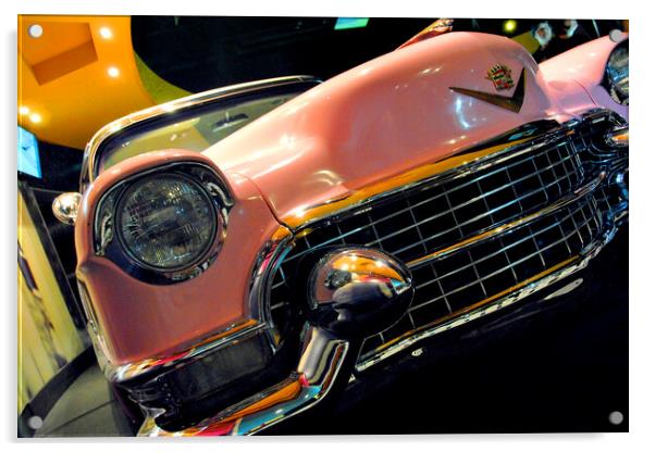 Elvis Presley Pink Cadillac Graceland Exhibition Acrylic by Andy Evans Photos