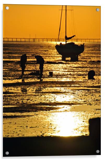 Sunset Thorpe Bay Southend on Sea Essex Acrylic by Andy Evans Photos