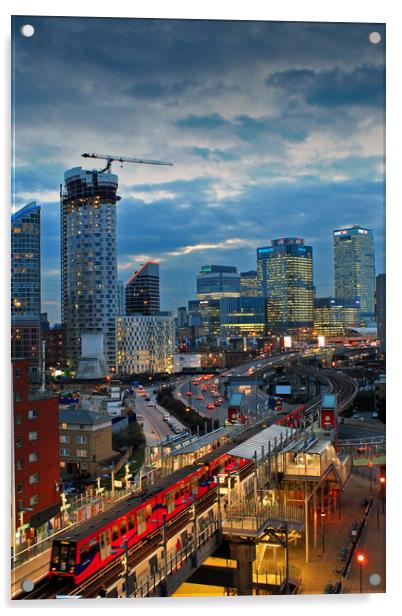 Canary Wharf skyscrapers London Docklands Acrylic by Andy Evans Photos