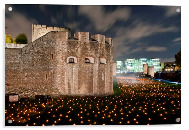 Tower of London torch lit candles lanterns Acrylic by Andy Evans Photos