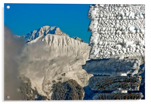 Mont Blanc from Courchevel 3 Valleys French Alps Acrylic by Andy Evans Photos
