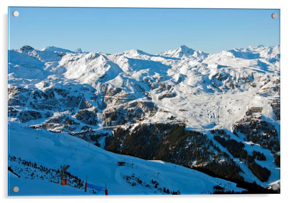 Meribel Les Trois Vallees French Alps France Acrylic by Andy Evans Photos